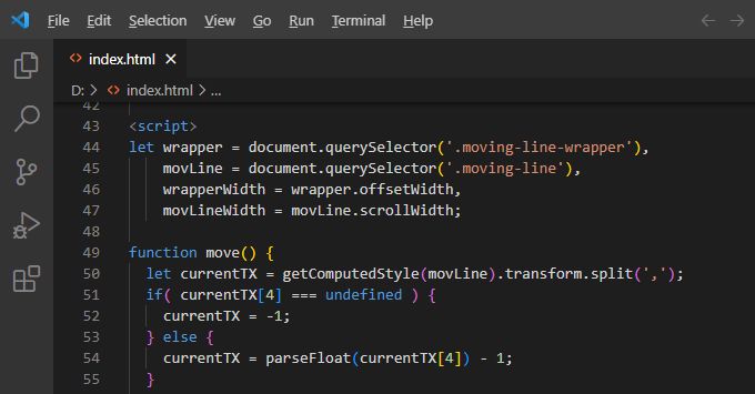 Рухомий рядок Javascript