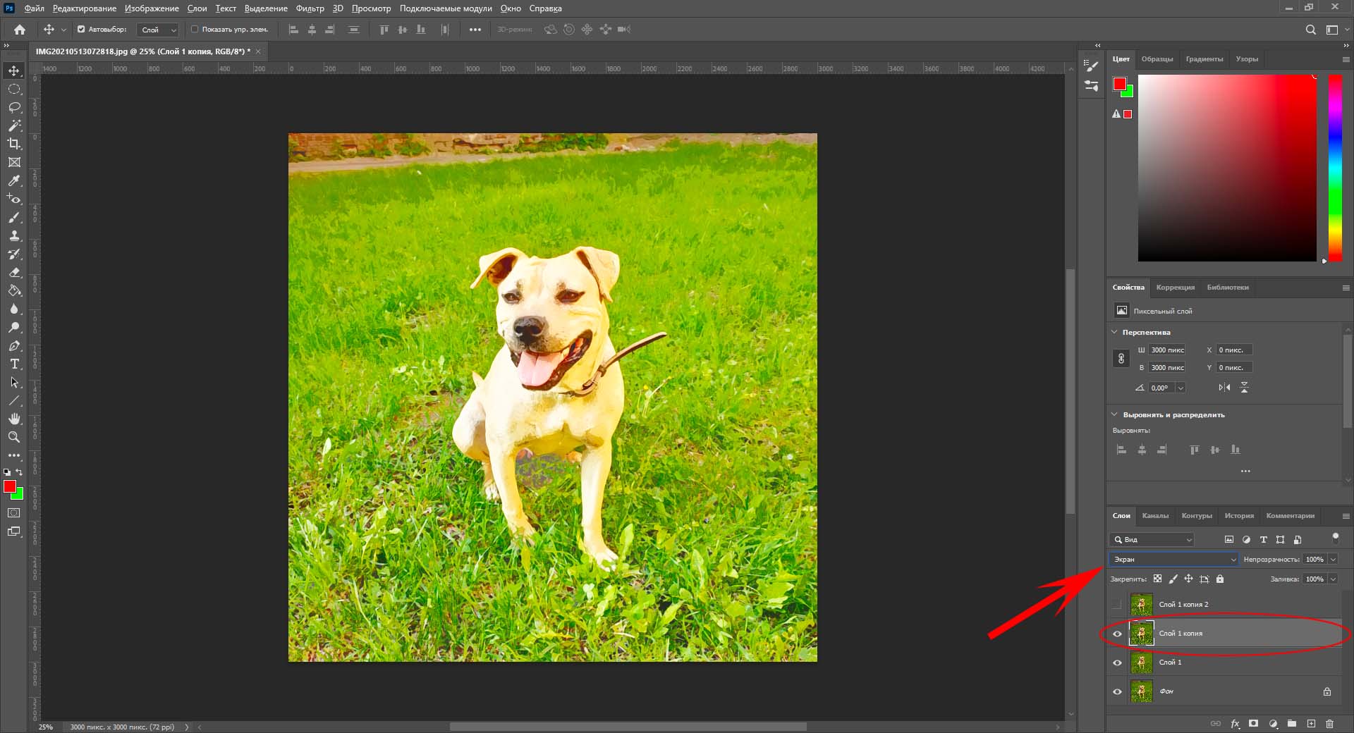 Наложение слоя Photoshop