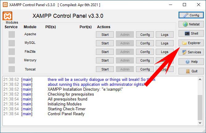Explorer XAMPP