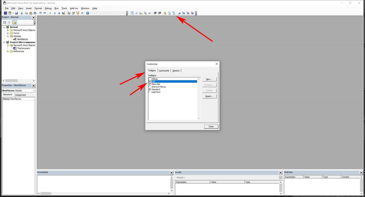 Toolbars VBA