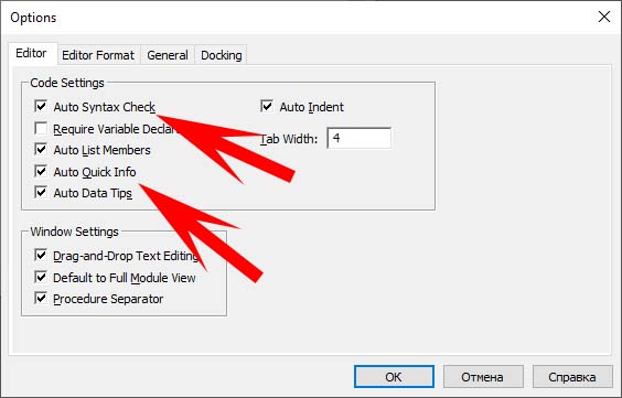 vba options