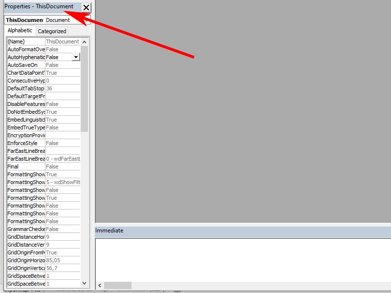Properties VBA
