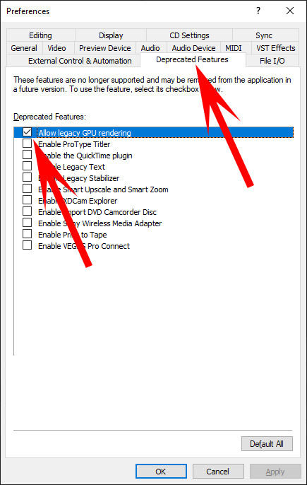Allow legacy GPU rendering